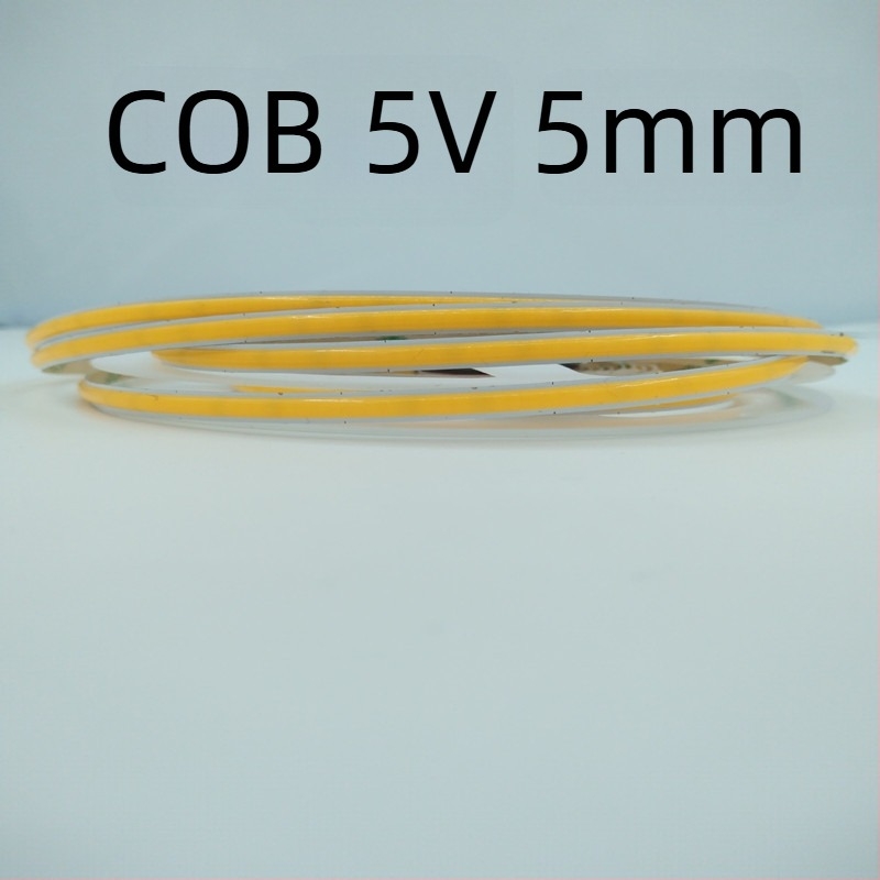 Ταινία COB LED, 320 LED, 5V χαμηλή τάση, κανάλι 5mm/8mm, κοπτόμενο μήκος για DIY φωτισμό, ρυθμιζόμενη φωτεινότητα