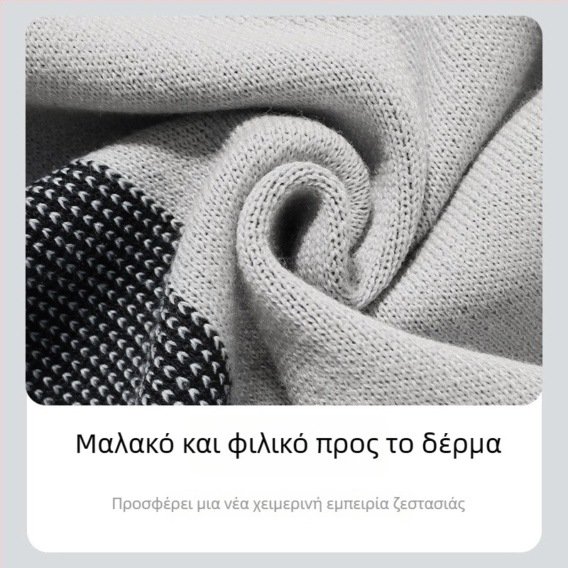 Ανδρικό χειμωνιάτικο φουλάρι με προστασία για τον λαιμό, άνετο και κομψό με βρετανικό ύφος, ευέλικτο και υψηλής ποιότητας, διαστάσεις 180 × 30 cm