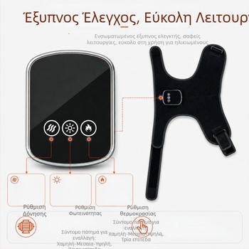 Θερμαινόμενες προστασίες γόνατος και ώμων με κόκκινο φως για φυσιοθεραπεία και μασάζ με ζεστή συμπίεση – 80 LED, ιδιωτικό μοντέλο