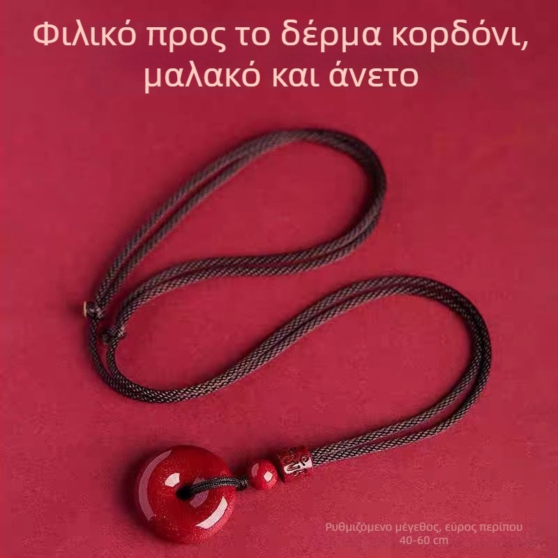 Unisex μενταγιόν από φυσικό κινναβαρ με υψηλό περιεκτικότητα σε πορφυρο-χρυσή άμμο, κολιέ για το έτος γέννησης, δώρο κοσμήματα χονδρική