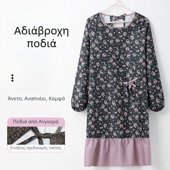 Παχύτερη αδιάβροχη ποδιά κουζίνας για ενήλικες, ανθεκτικό στο λάδι, μακριά μανίκια