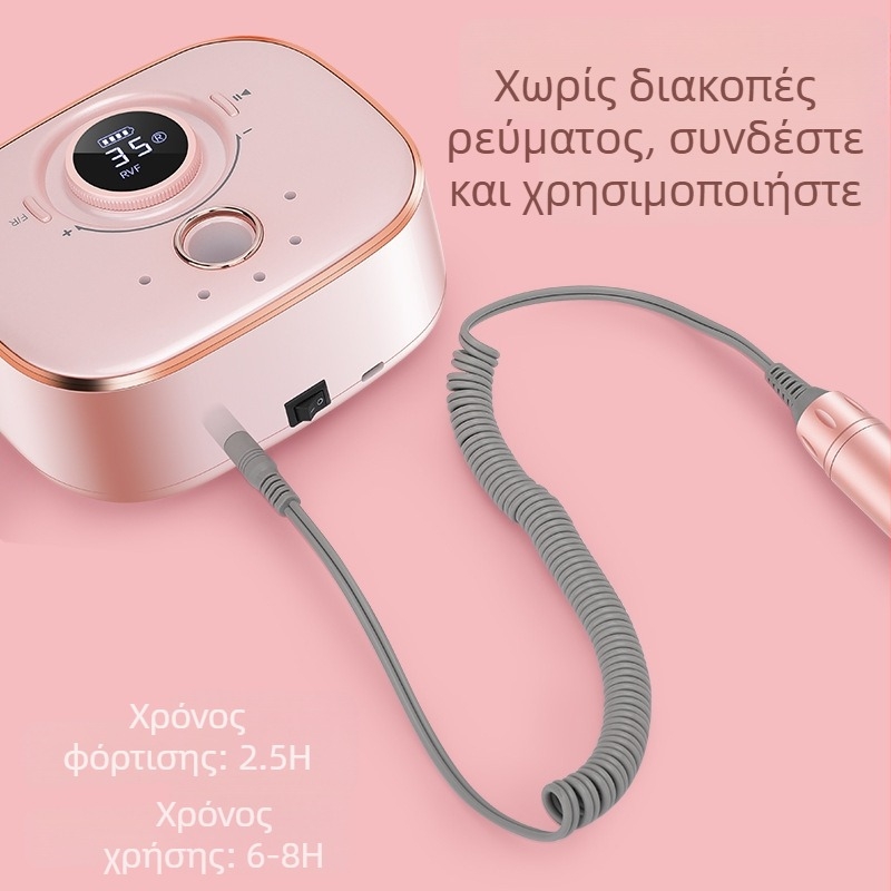Oxxi ηλεκτρικός γυαλιστήρας νυχιών με μεταλλική λαβή, επαναφορτιζόμενος