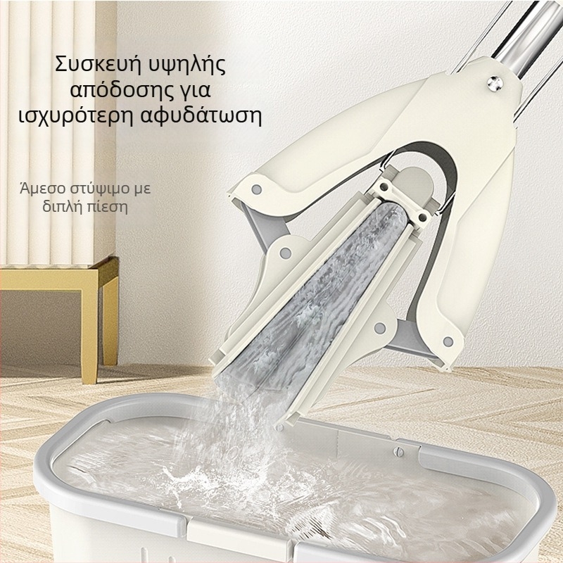 Gel-βαμβακερός μπαμ με τηλεσκοπική λαβή από ανοξείδωτο χάλυβα, απορροφητικό σφουγγάρι, διπλής σειράς σφύξιμο σφουγγάρι, καθάρισμα χωρίς χέρια