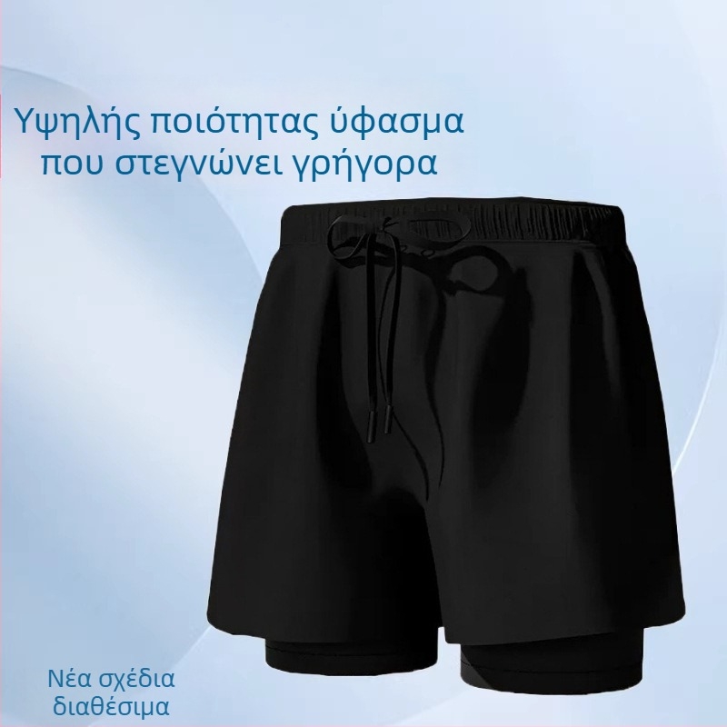 Ανδρικά μαγιό κολύμβησης μεγάλου μεγέθους για παραλία, αγωνιστικού στυλ, με καπέλο και γυαλιά κολύμβησης
