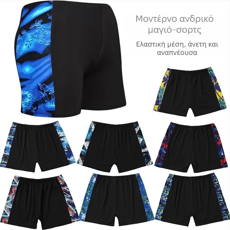 Ανδρικά μαγιό σε μεγάλο μέγεθος, δροσερή επένδυση από milk silk, εκτύπωση, για παραλία και διακοπές