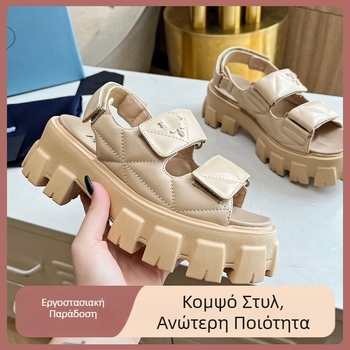 Γυναικείες σάνδαλες με φαρδιά σόλα σε στυλ Gear, κλουβί-πλέγμα, κλειστό δάχτυλο, υφαντή πλατφόρμα σε ρωμαϊκό στυλ, peep-toe σχεδίαση