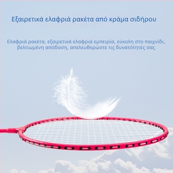 Σετ ρακετών μπιτμίντον για αρχάριους, πολύ ελαφριές ρακέτες από κράμα σιδήρου για προπόνηση, καθολικό σετ δύο ρακετών