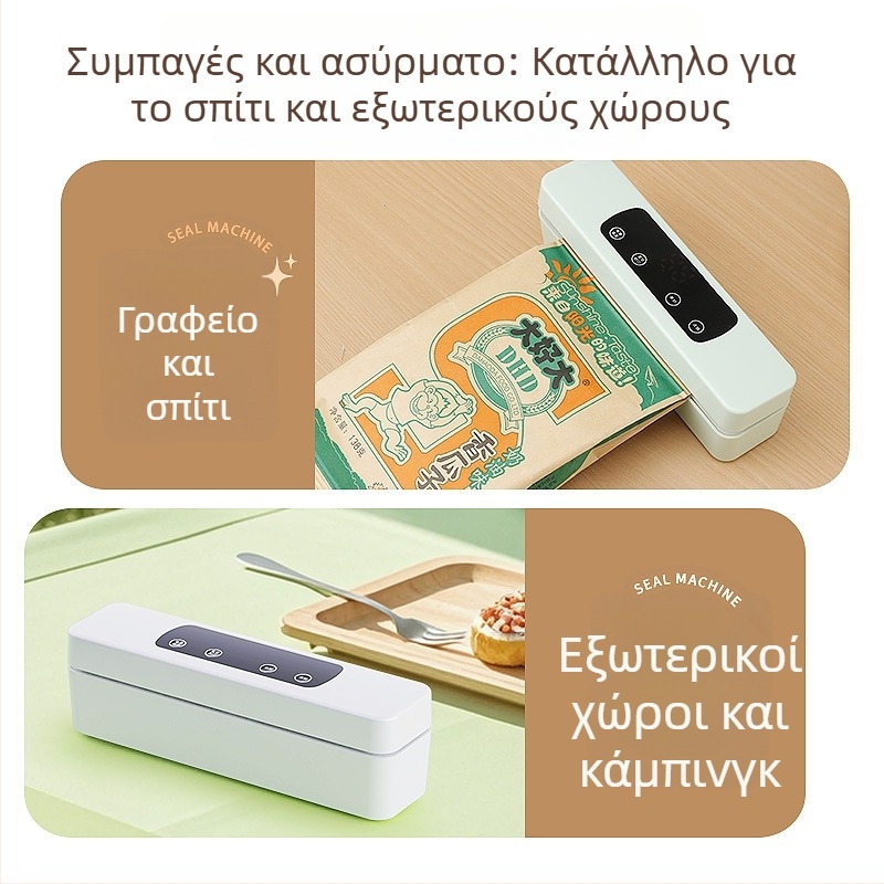 Μίνι ασύρματη μηχανή σφράγισης κενού για οικιακή χρήση, επαναφορτιζόμενος σφραγιστής τροφίμων σε σακούες, συσκευή συσκευασίας κουζίνας
