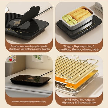 Νέος πολυλειτουργικός θερμαντής γεύματος με έξι ευφυείς ρυθμίσεις σταθερής θερμοκρασίας, μαξιλαράκι θέρμανσης γάλακτος για πρωινό και επιτραπέζιο ποτήρι με ρύθμιση θερμοκρασίας