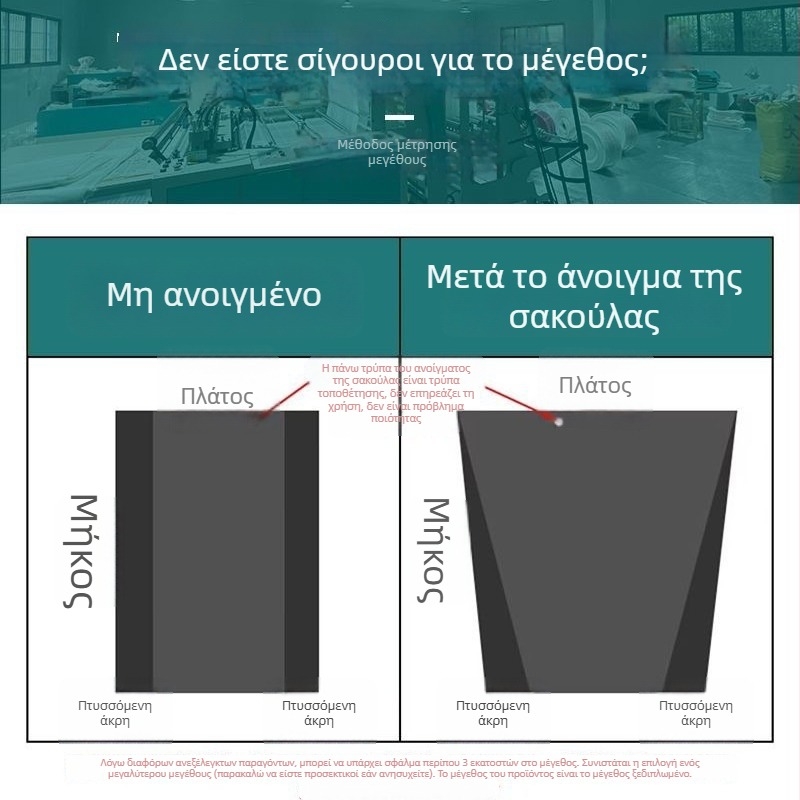 Μαύρες σακούλες απορριμμάτων με επίπεδη άκρη, παχιές, βιοδιασπώμενες, μιας χρήσης, κατάλληλες για βιομηχανική, υγειονομική και ξενοδοχειακή χρήση