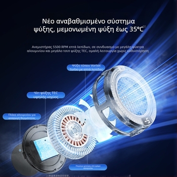 AI ψύκτης για smartphone με ευφυή έλεγχο θερμοκρασίας, εξαιρετικά ήσυχη αυτόματη ρύθμιση ψύξης, ημιαγωγική ψύξη