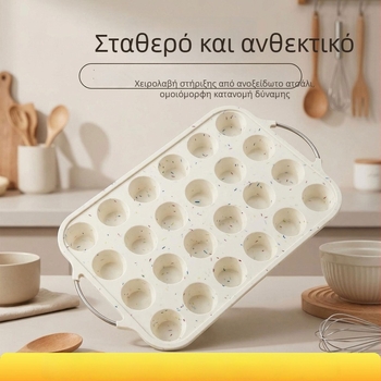 Κυκλική αντικολλητή φόρμα σιλικόνης για ψήσιμο, ενισχυμένη με ατσάλι, 24 θήκες για μάφιν, μη κολλώδης φόρμα για οικιακή χρήση