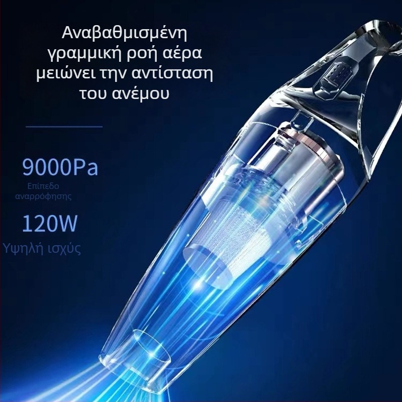 Pengrui Αυτοκίνητο Μίνι Απορροφητήρας – Υψηλή ισχύς, φορητός χειρός, επαναφορτιζόμενος, έκδοση με αναπτήρα τσιγάρων, με μετρητή πίεσης ελαστικών