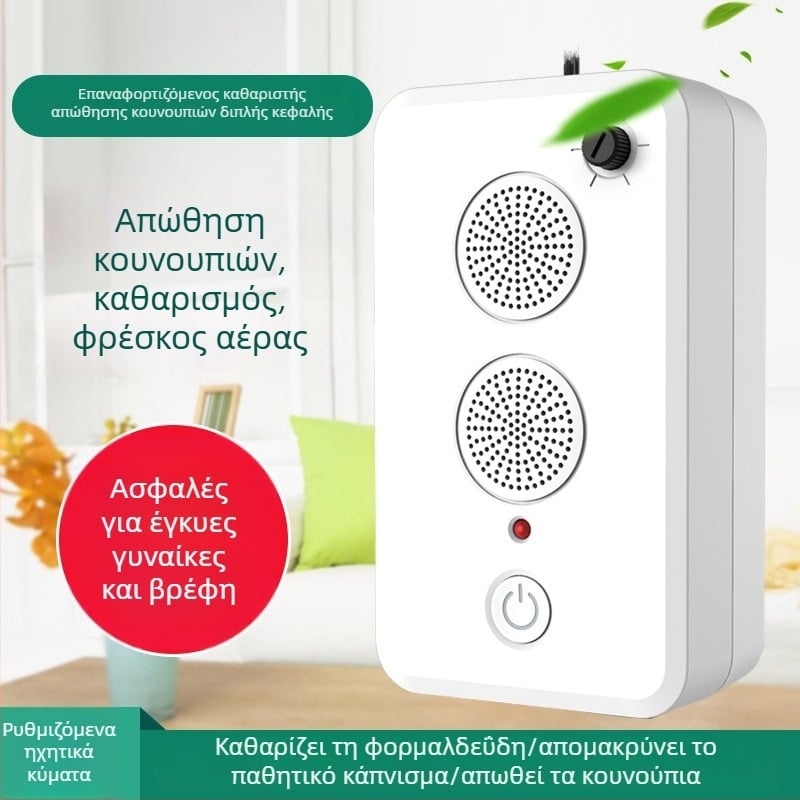Καθαριστής αέρα με αρνητικά ιόντα για αυτοκίνητο και σπίτι, απομάκρυνση φορμαλδεΰδης, οσμών και PM2.5, αποστείρωση