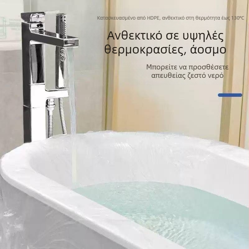 Μεγάλο φιλμ μιας χρήσης μπάνιου για ιαματικά λουτρά — κάλυμμα διπλής μπανιέρας ξενοδοχείου, παχύτερο πλαστικό φιλμ πισίνας
