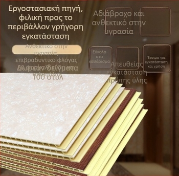 Ανθεκτικά στη φωτιά πάνελ τοίχου και οροφής από PVC με επιφάνεια πέτρα-πλαστικό και συνδεόμενες πλάκες από πλαστικό-χάλυβα