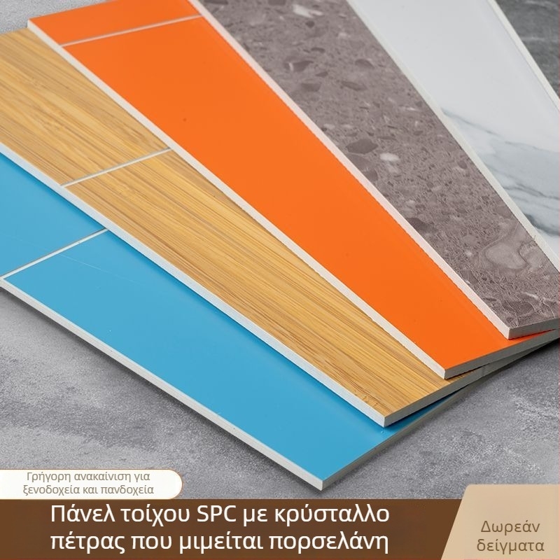 SPC πάνελ τοίχου από λίθο κρυστάλλου, μιμείται κεραμικά πλακάκια, για ανακαίνιση μπάνιου σε ξενοδοχείο και ντους, γρήγορη τοποθέτηση, αδιάβροχα πάνελ τοίχου από πέτρα-πλαστικό