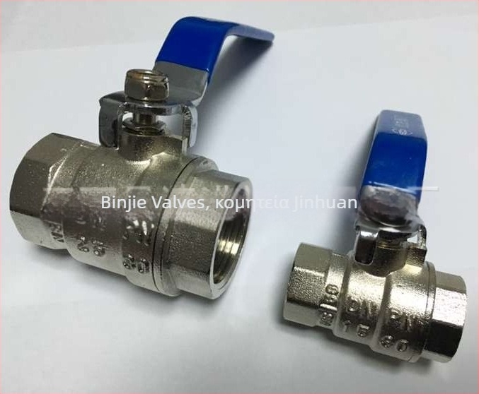 208 ball valve από χαλκό με ηλεκτροχρωμία, δύο τμήματα, υψηλή ροή για νερό, εσωτερικές και εξωτερικές συνδέσεις