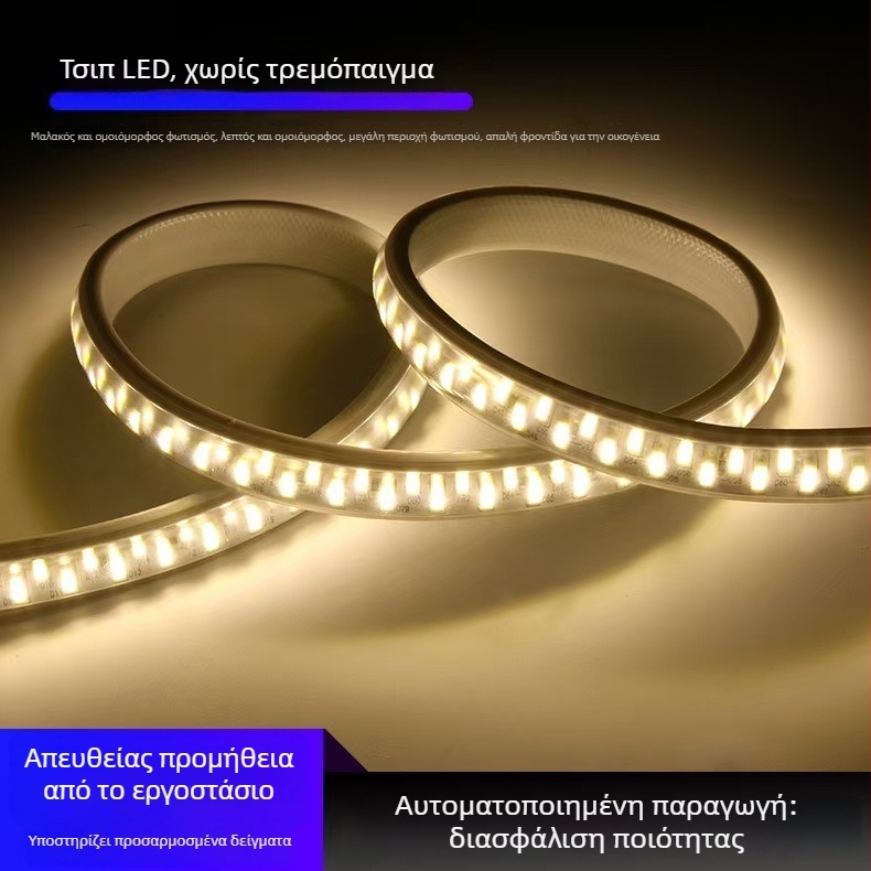 Λωρίδα LED 110V για εξωτερικό αδιάβροχο φωτισμό οικιακών και επαγγελματικών έργων, υψηλή φωτεινότητα, 5730 LED, 180 LED, 18W, 3000K/4000K/6500K, ευέλικτη και υψηλής πυκνότητας