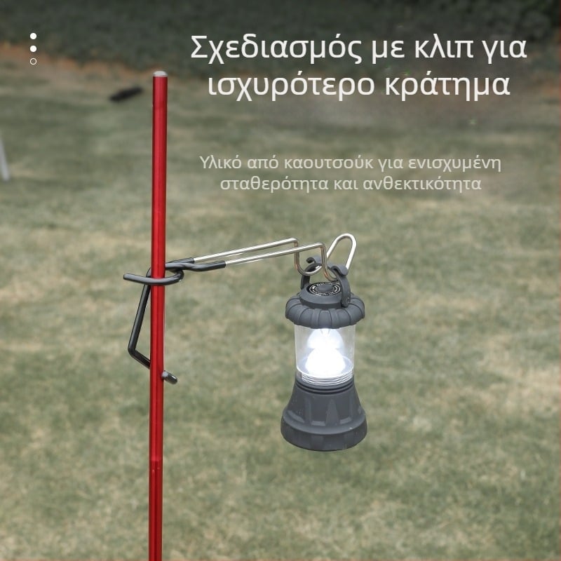 Νέα κλιπ-τύπου κρεμάστρα από ανοξείδωτο ατσάλι για φώτα κάμπινγκ — πολυλειτουργικός για ρούχα, τσάντες και δίχτυα στέγνωσης