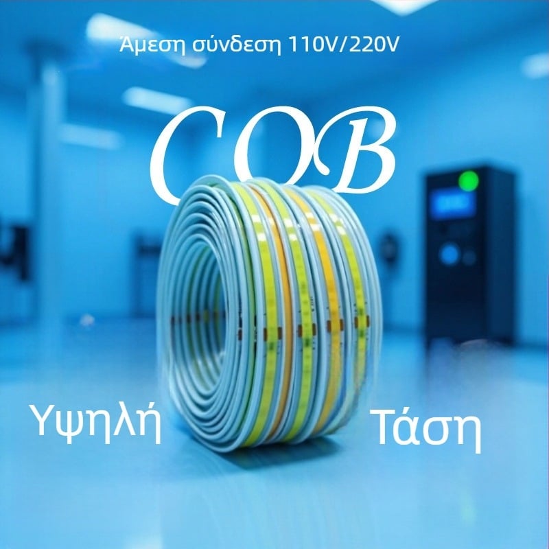 COB LED ταινία 220V χωρίς οδηγό, αυτοκόλλητη, γραμμική, εύκαμπτη, εξαιρετικά λεπτή