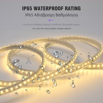 Διχρωμη LED ταινία, 220V, εξωτερική αδιάβροχη, ευέλικτη, 3030 LED