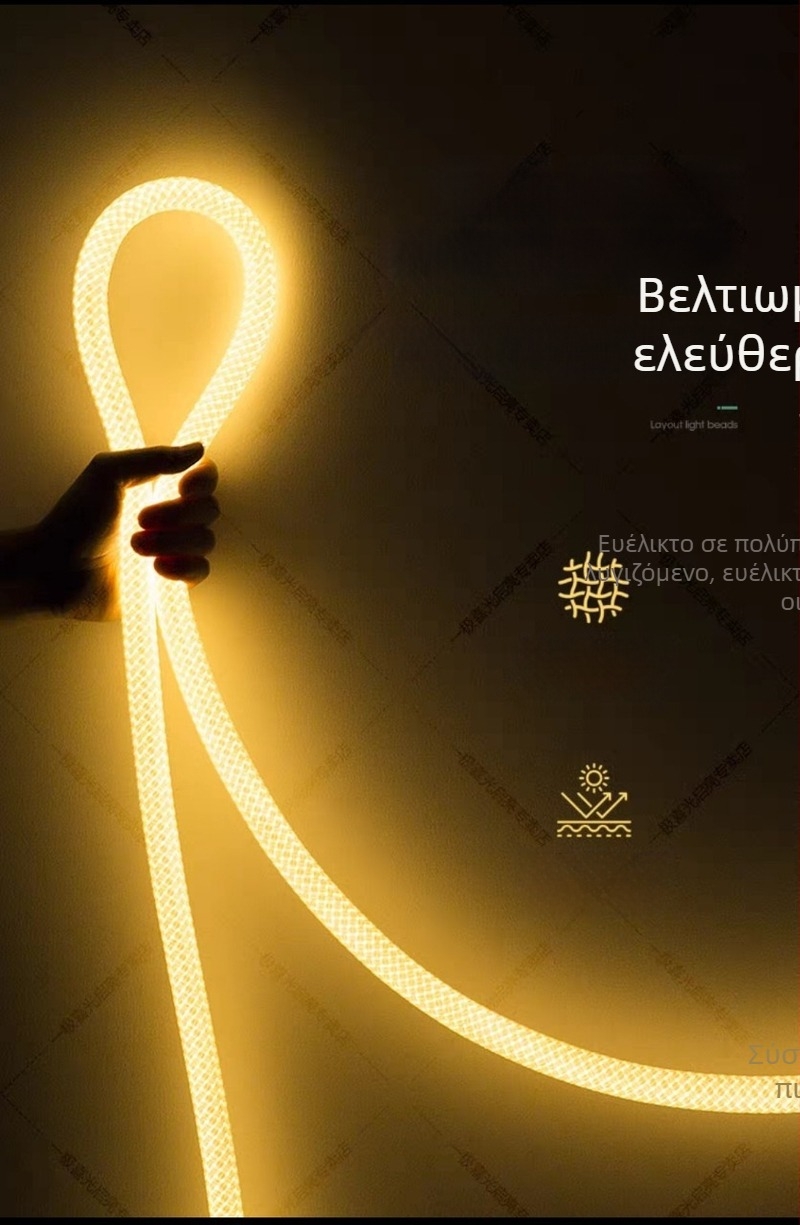 LED κυκλική λωρίδα φωτισμού από σιλικόνη, 360° φωτισμός, ευέλικτη εξωτερική γραμμική λωρίδα