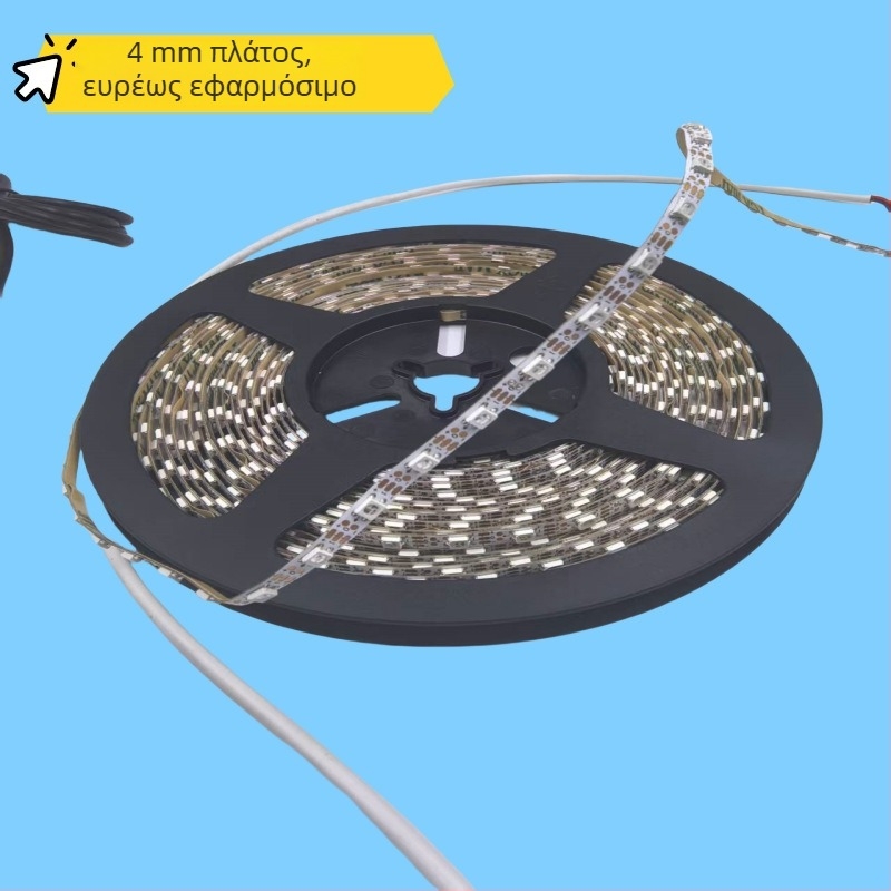 2835-90 LED λωρίδα φωτισμού με αλλαγή χρώματος, πλάτος 4 mm, πολύ στενή, με τηλεχειρισμό
