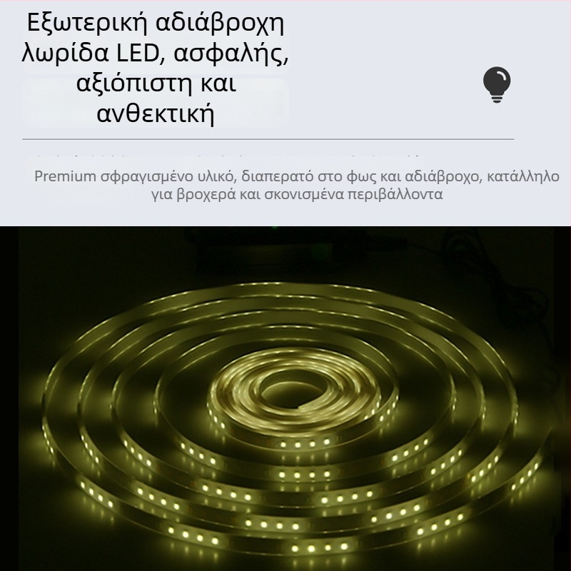 Ηλιακές χρωματιστές LED ευέλικτες εξωτερικές λωρίδες φωτισμού, αδιάβροχες, υψηλής φωτεινότητας για διακόσμηση κήπων και ατμοσφαιρικό φωτισμό, χονδρική πώληση