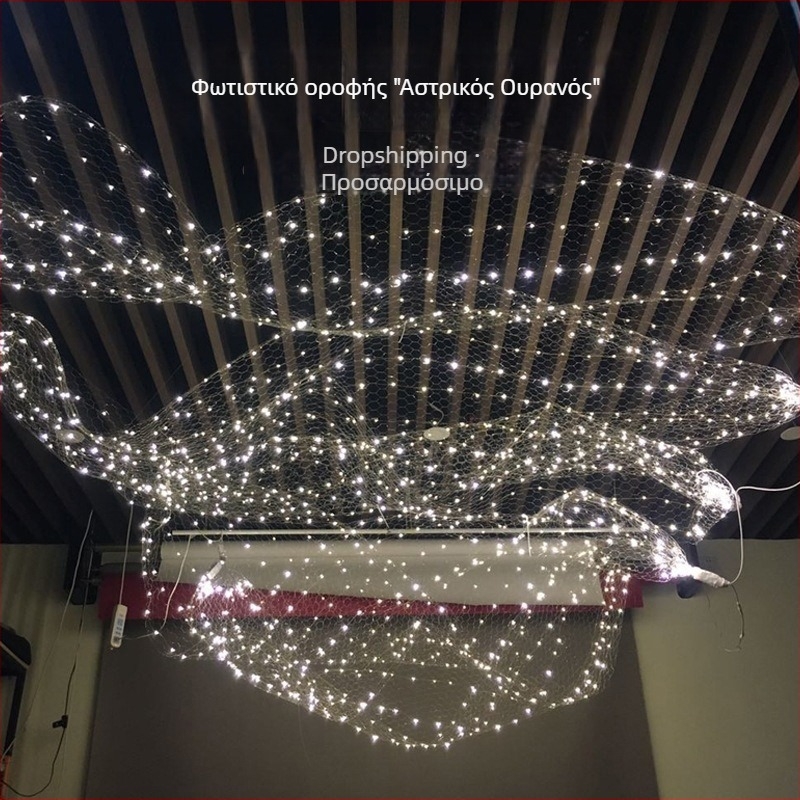 LED λωρίδα φωτισμού με αστέρια σε δίκτυο για γαμήλιες διακοσμήσεις, μήκος 3 μ, IP65, Ε14, αλουμινένιο περίβλημα