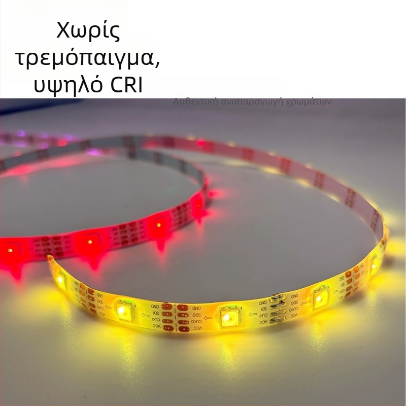 IP65 επιφανειακά τοποθετημένη RGB LED λωρίδα με 30 LED, SK9822, 5V, διακοσμητική με δυναμικά φώτα 5050 RGB