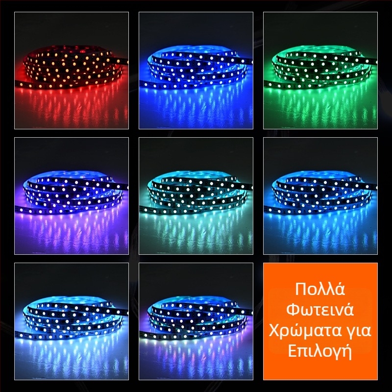 RGB εξωτερικός IC LED ταινία αλλαγής χρώματος, 12V/24V, μαύρη εντοιχισμένη λωρίδα, ατμοσφαιρικός φωτισμός χώρων