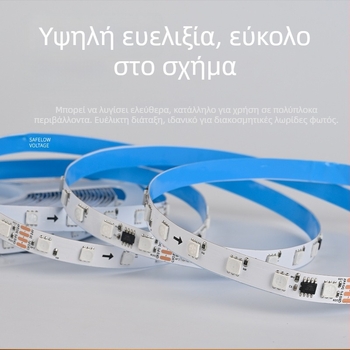 TM1934A 5050 RGB LED ταινία με εξωτερικό IC, προγραμματιζόμενος πλήρης χρωματισμός, λειτουργία συνέχισης από διακοπή