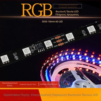 Λωρίδα LED χαμηλής τάσης 5V/12V, RGB 2812, εξωτερική 5050, πολύχρωμη φωτεινή ατμόσφαιρα