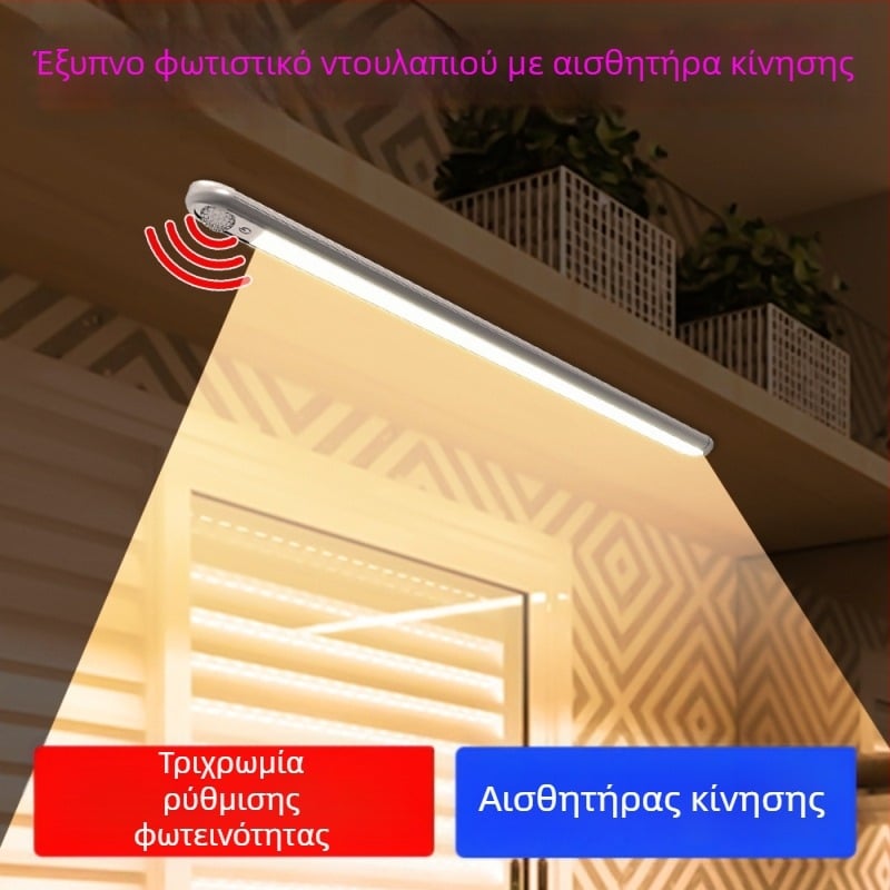 Qianrun Lighting LED νυχτερινό φως με αισθητήρα κίνησης, επαναφορτιζόμενη μπαταρία, μακριά λωρίδα για ντουλάπες, διαδρόμους και ράφια