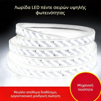Αδιάβροχη λωρίδα LED 220V, 320 LED 2835, αυτοκόλλητη, μονόχρωμη, υψηλής φωτεινότητας