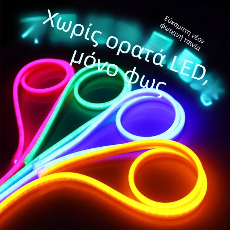 Λωρίδα LED νέον εύκαμπτη, υψηλής φωτεινότητας, 220V, για οικιακή χρήση – γραμμή φωτισμού οροφής σαλονιού; 12V εξωτερικές διαφημιστικές πινακίδες