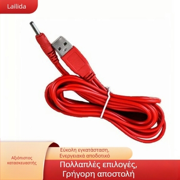 Καλώδιο USB φόρτισης και σύνδεσης για επιτραπέζιο φωτιστικό, 2 πυρήνες χαλκό, διπλής όψης USB βύσματα