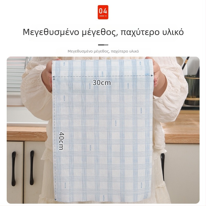 Dr. He Μίας χρήσης χαρτοπετσέτες κουζίνας - Μεγάλη ρολό, για υγρά και στεγνά, παχύτερες και απορροφητικές, χωρίς ίνες, αφαίρεση λιπαρών λεκέδων