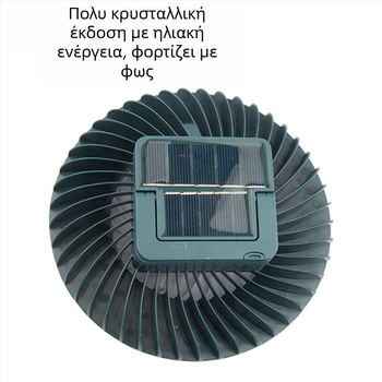 LED φως κάμπινγκ με ανεμιστήρα και βάση, ηλιακή φόρτιση, εξωτερικό φως