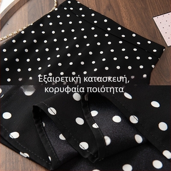 Γυναικεία μίντι φούστα με πουά από chiffon, καλοκαίρι 2026, υψηλή μέση, drapé, Α-γραμμή, κολακεύει σώμα αχλαδιού
