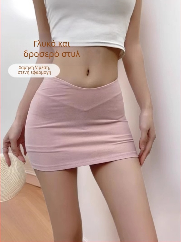 Μίνι φούστα bodycon με χαμηλό V στη μέση, εφαρμοστή γραμμή, casual και σέξι