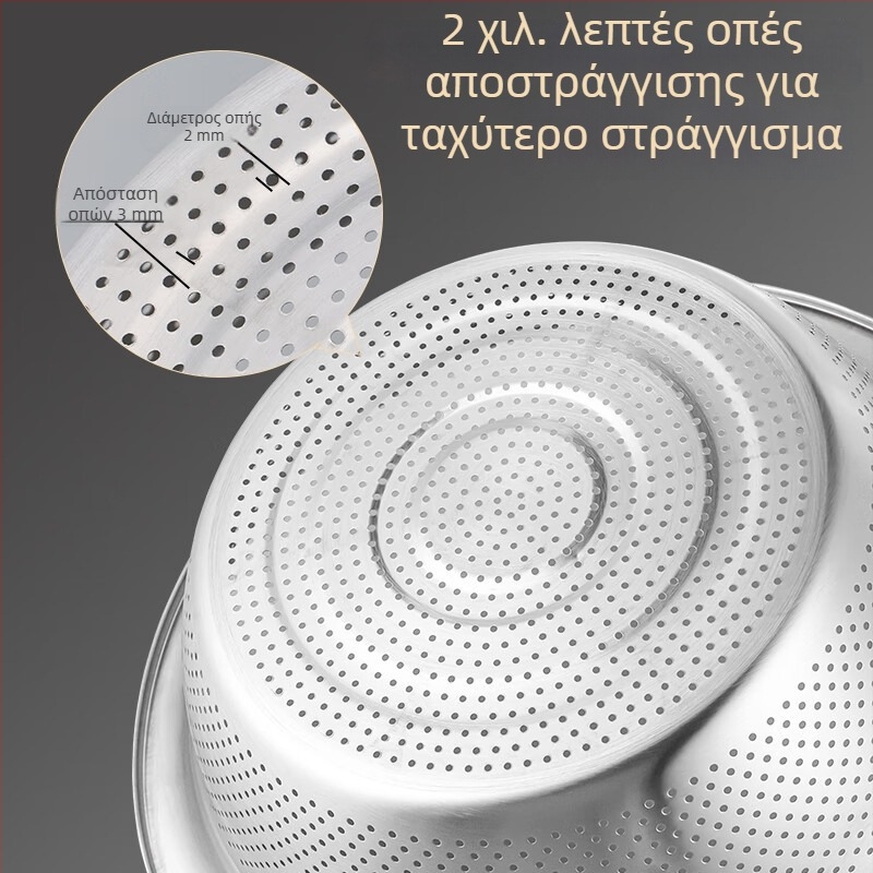 Ανοξείδωτος διπλού επιπέδου κάδος αποστράγγισης για την κουζίνα, μπολ ζύμωσης και ανάμειξης ζύμης, πλύσιμο φρούτων και λαχανικών