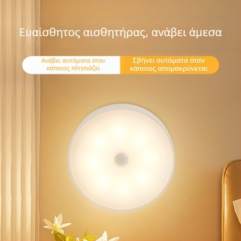 LED νυχτερινό φως με ανίχνευση κίνησης, αφής, USB τροφοδοσία, φωνητικό και έλεγχο φωτισμού για ντουλάπα και διάδρομο