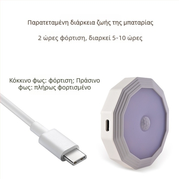 Ασύρματη νυχτερινή λάμπα με έξυπνο αισθητήρα και έλεγχο φωτισμού, με μπαταρία, για υπνοδωμάτιο και διάδρομο
