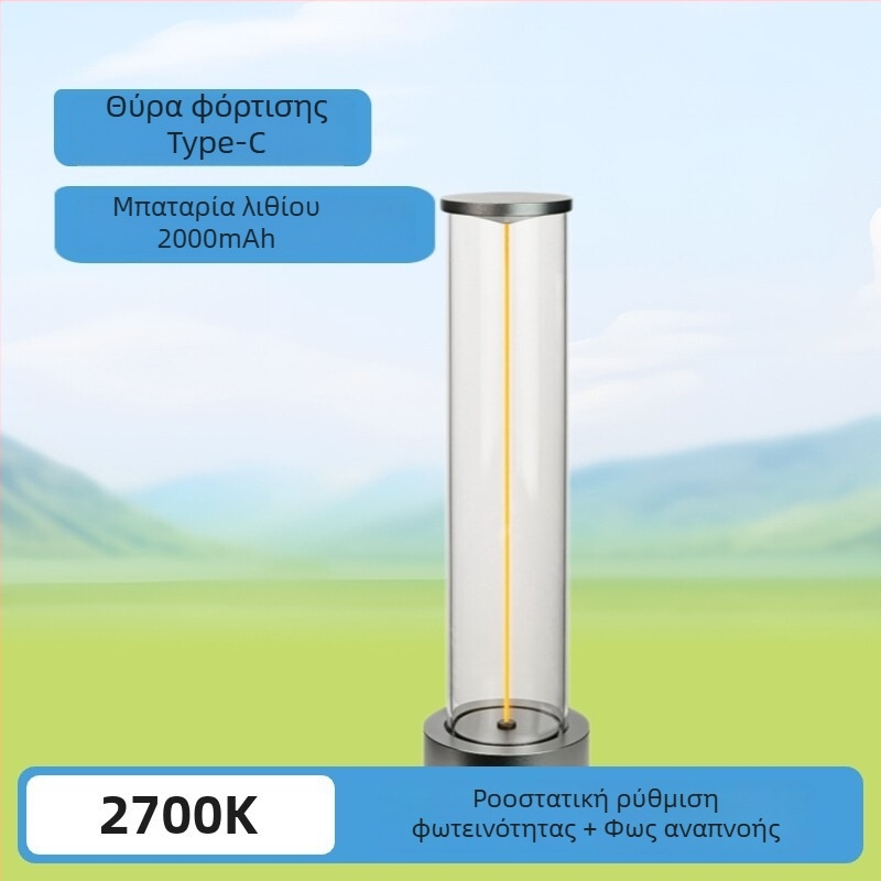 Επιτραπέζιος λαμπτήρας με ατμόσφαιρα κβαντικής, μινιμαλιστικό LED ινώδες νυχτερινό φως, επαναφορτιζόμενο, με ρύθμιση φωτεινότητας για υπνοδωμάτιο