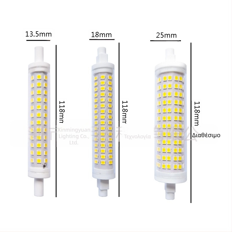 Λάμπα LED R7S καλαμπόκι, 78 mm, 20W, κεραμική, χωρίς τρεμόπτωμα, διπλής άκρης, 3000K–6000K, 42/48/64/84/96/128 LED