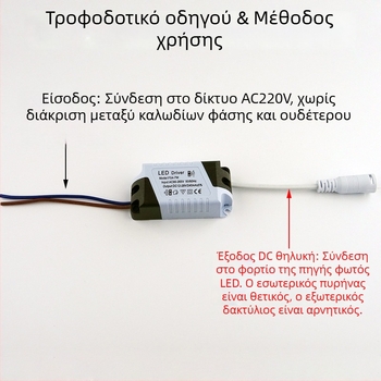 Τροφοδοτικό LED πάνελ με συνεχές ρεύμα, 8-18W, 12W, 24W, ευρύ φάσμα εισόδου, μη απομονωμένο, υπερ-λεπτό τροφοδοτικό για πάνελ οροφής με DC θηλυκό συνδετήρα