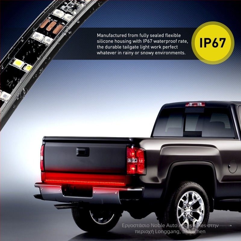 Λωρίδα φωτισμού 60/49 ιντσών για pickup, με διπλής σειράς LED πίσω φως, υψηλή φωτεινότητα σε στροφή και φρένο, συμβατή με pickup