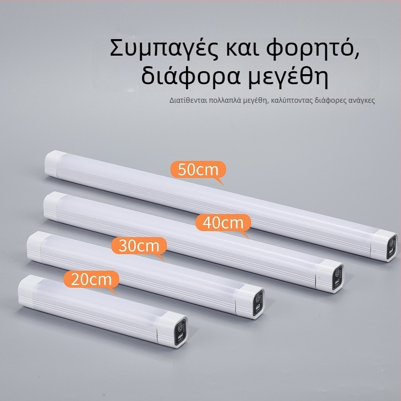 Φορητό LED φως έκτακτης ανάγκης με επαναφορτιζόμενο USB, μαγνητική στερέωση για πάγκους νυχτερινών αγορών